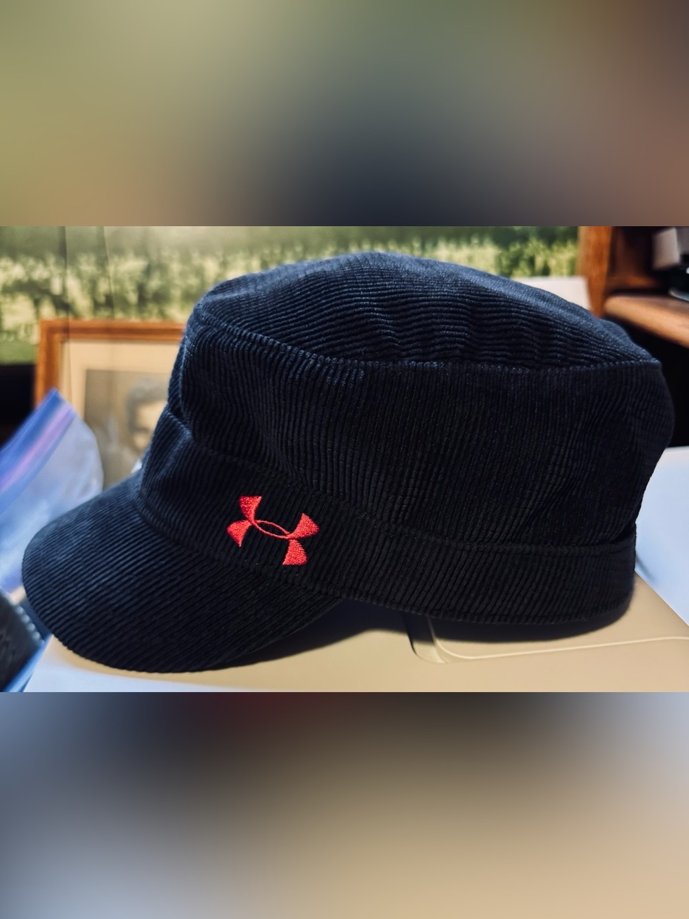Under Armour Black Corduroy Women’s Hat with Red Logo